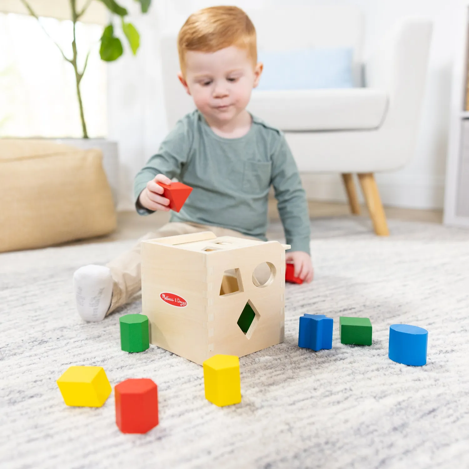 Melissa & Doug Shape-Sorting Cube vormenstoof houten