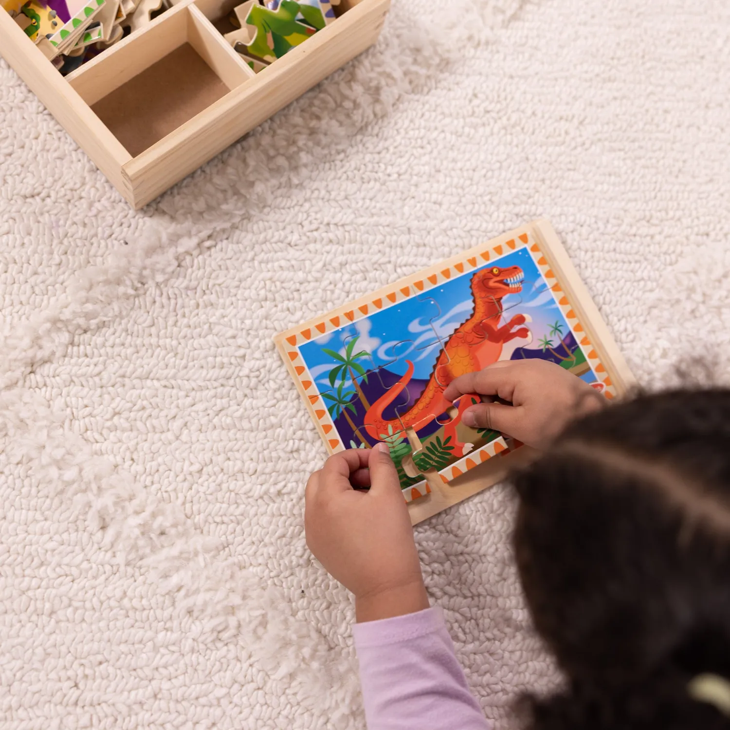 Melissa & Doug Puzzles in a Box Dinosaurs houten puzzel 4-in-1