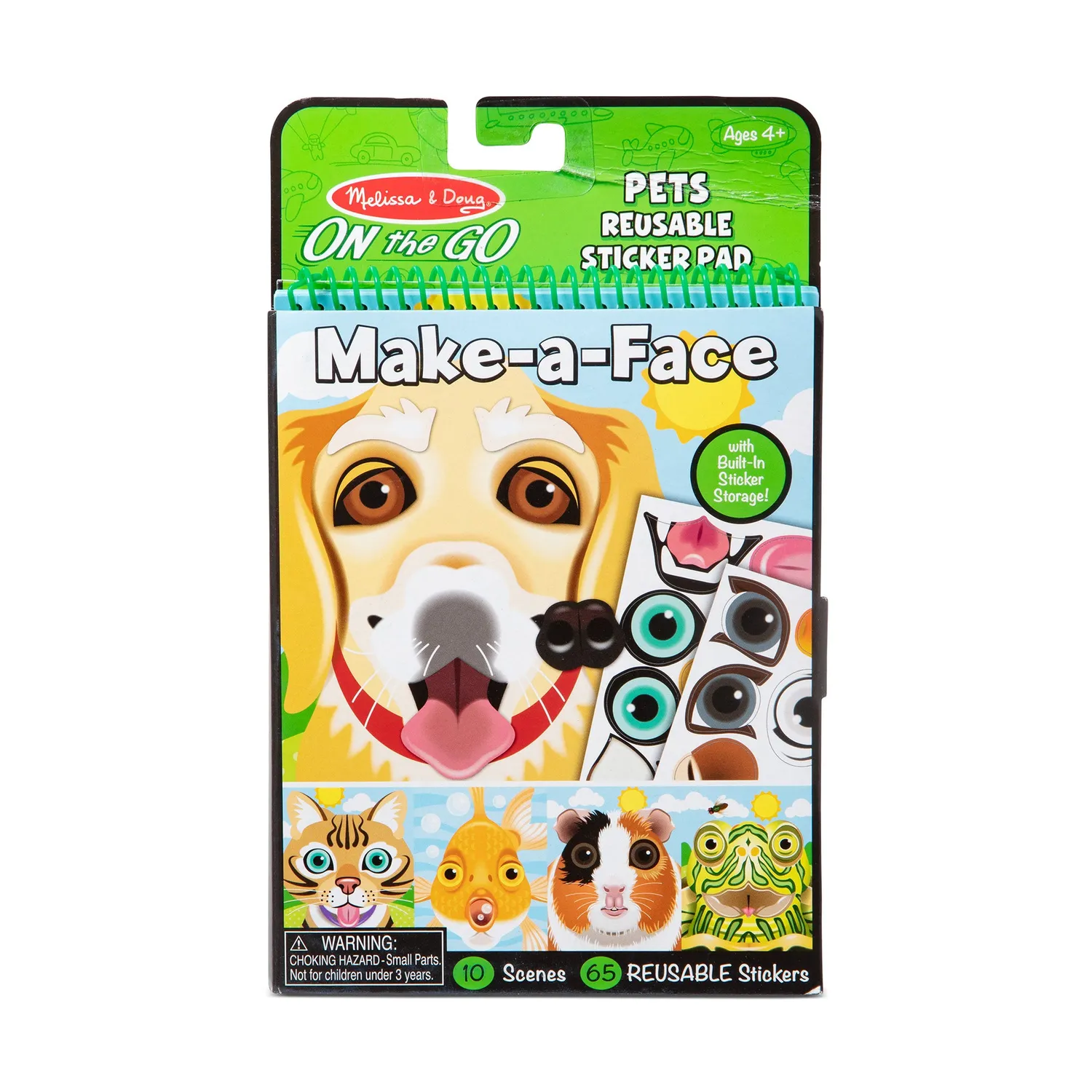 Melissa & Doug Make-a-Face Pets stickerboek herbruikbaar 65 stuks