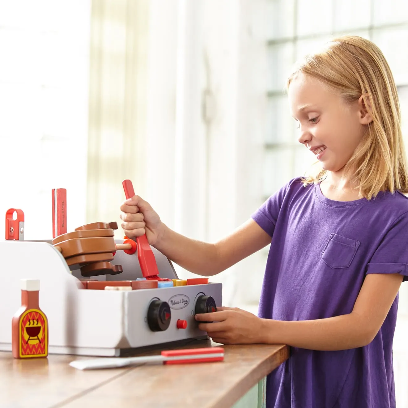 Melissa & Doug Rotisserie & Grill barbecue speelgoed hout 24-delig