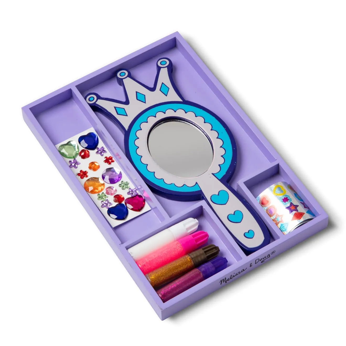 Melissa & Doug Decorate-Your-Own houten prinsesspiegel knutselset