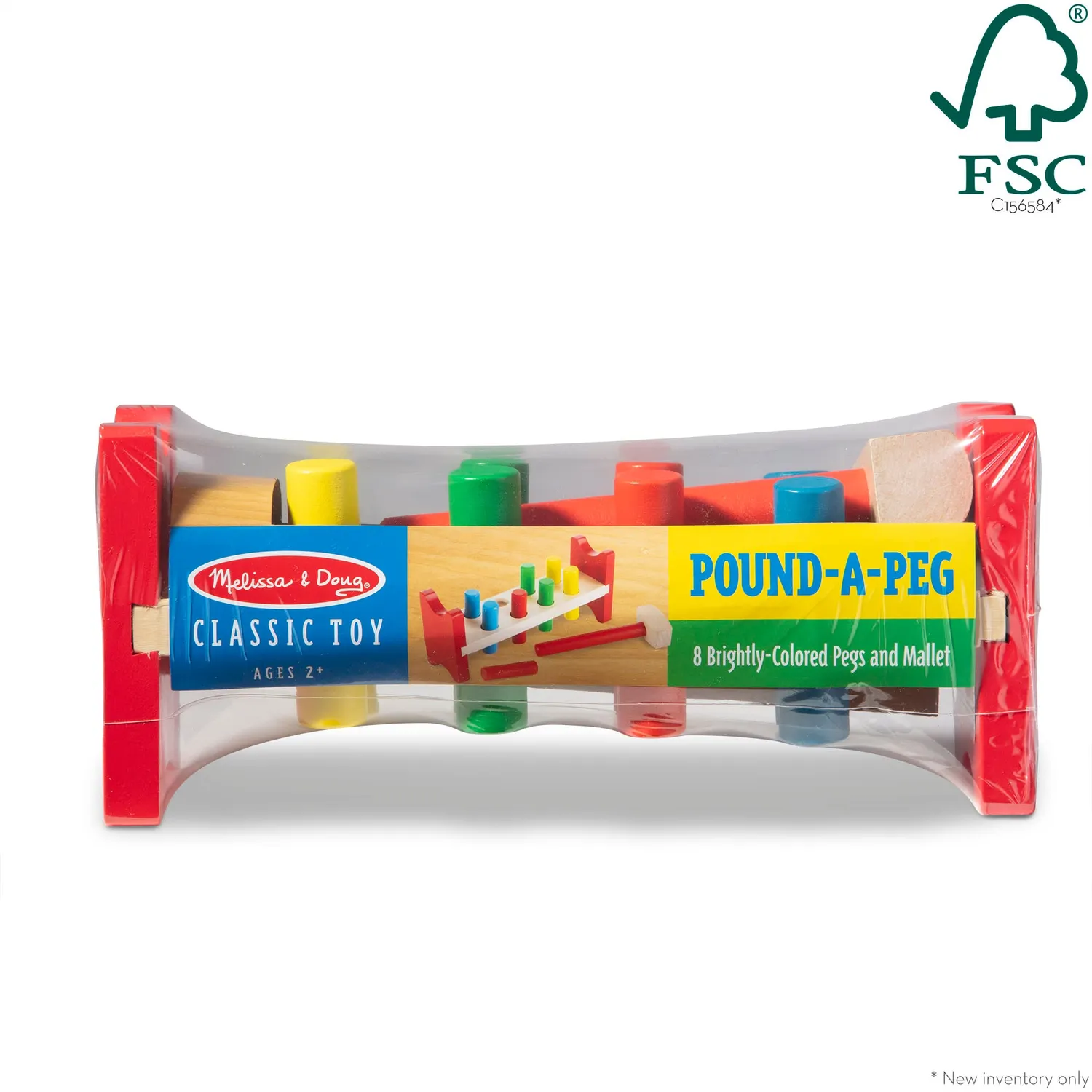 Melissa & Doug Pound-a-Peg hamerbank hout 8 pinnen