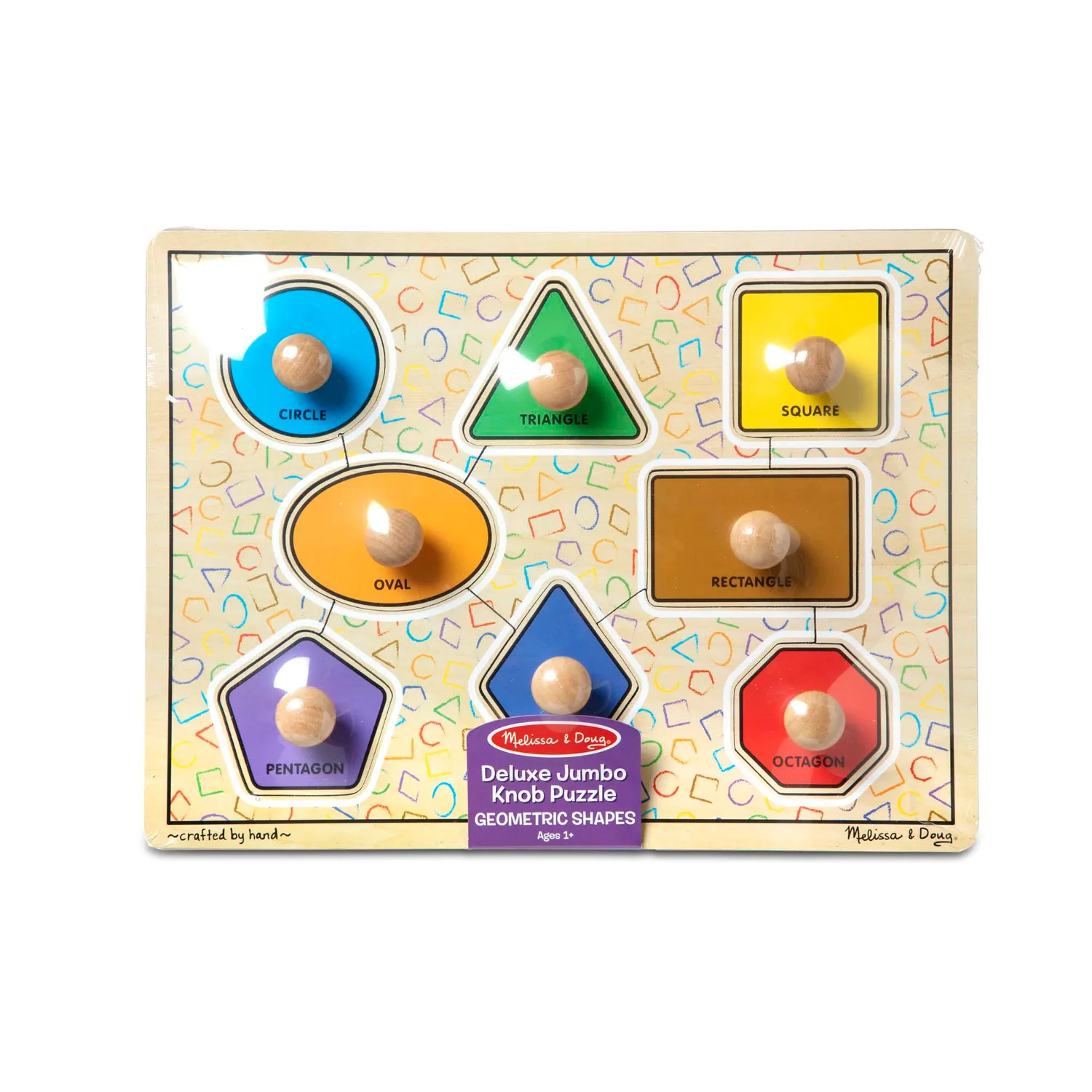 Melissa & Doug Geometric Shapes Deluxe Jumbo Peg puzzel 8 stuks