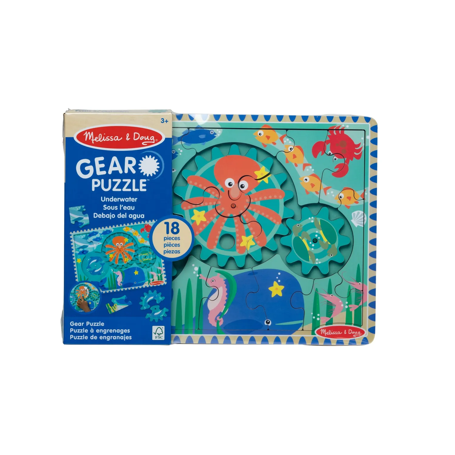 Melissa & Doug Underwater Gear houten puzzel 18 stukjes 3+
