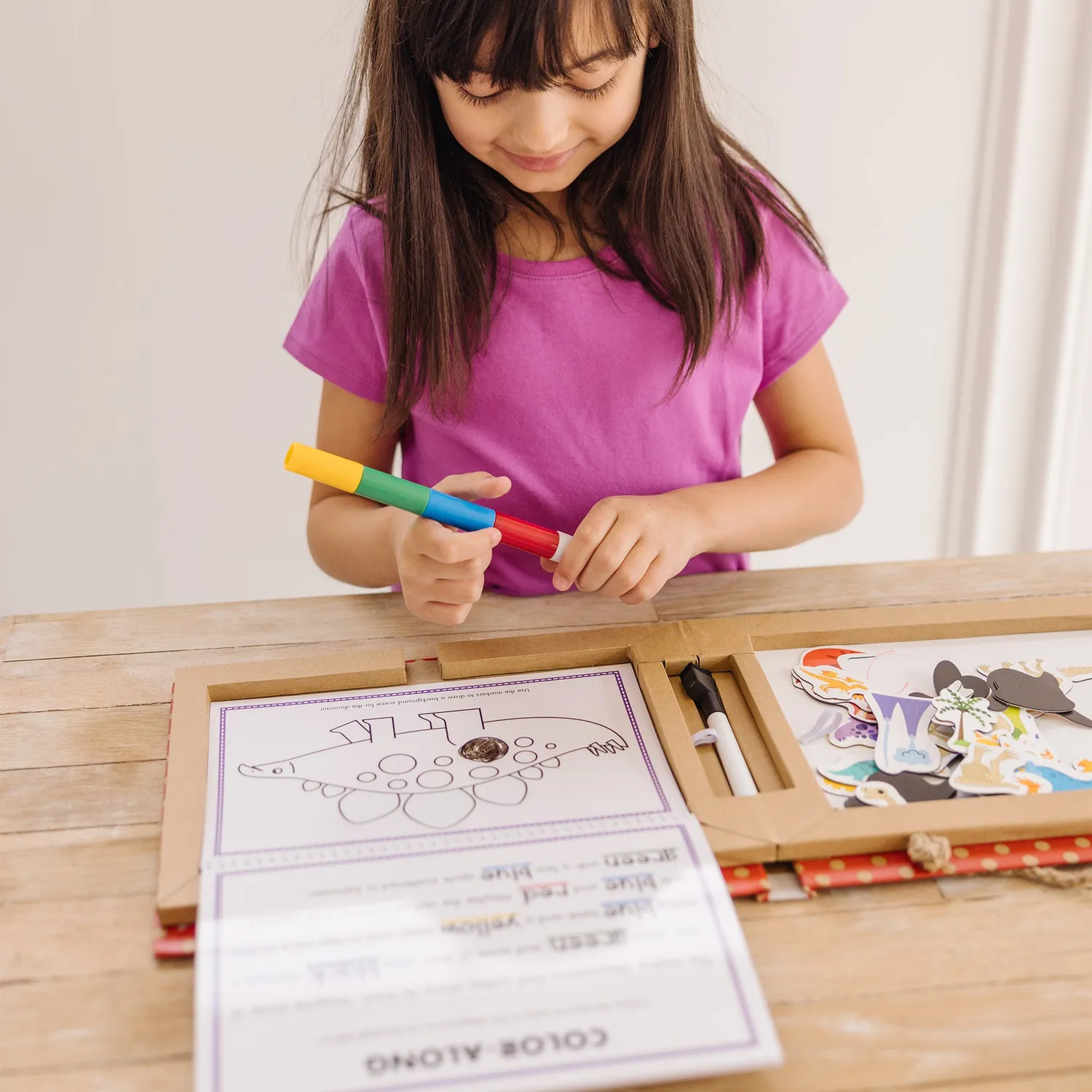 Melissa & Doug Natural Play dino magneet tekenset 41-delig