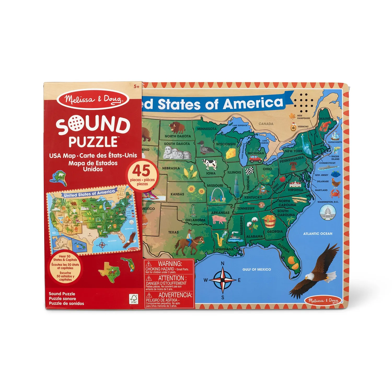 Melissa & Doug USA Geluidspuzzel Hout 40 stukjes