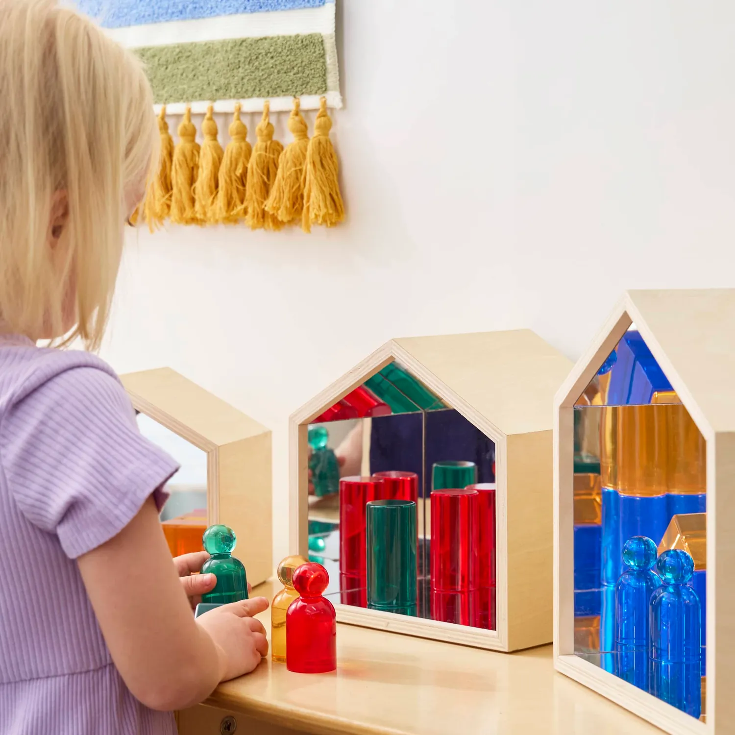 Guidecraft Nesting Mirror Houses spiegelblokken hout