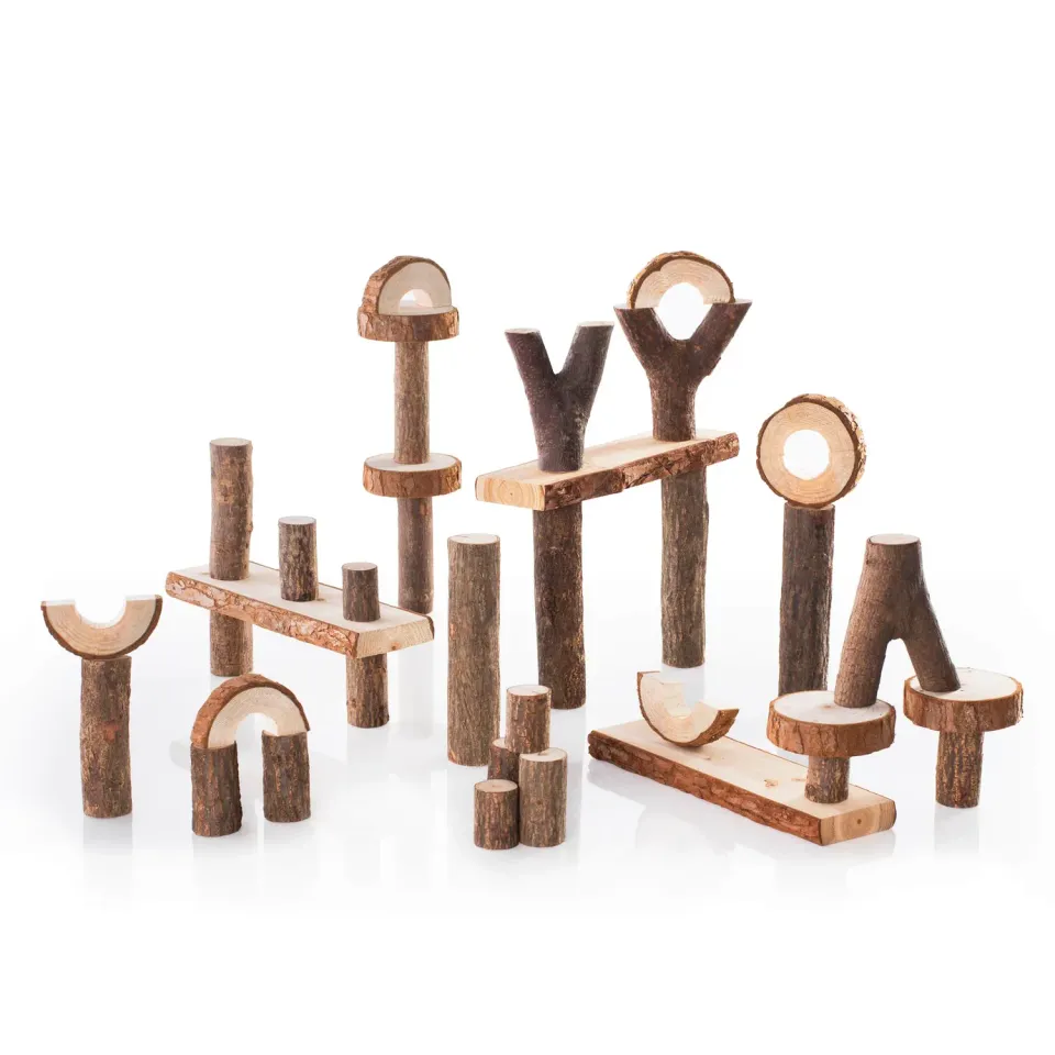 Guidecraft Branch Blocks houten bouwblokken 36 stuks schors