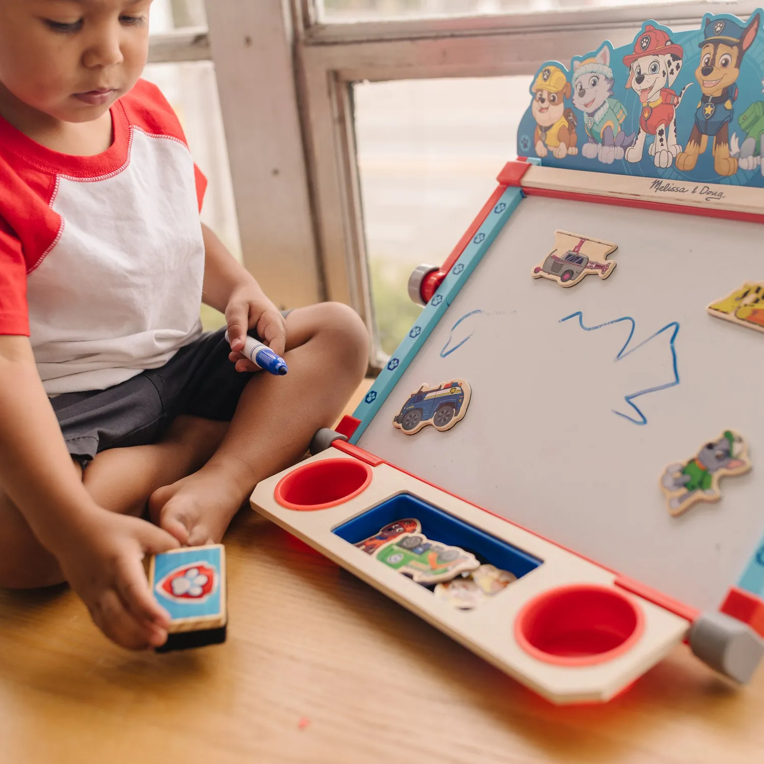 Melissa & Doug PAW Patrol Wooden Tabletop Art Center tekenbord