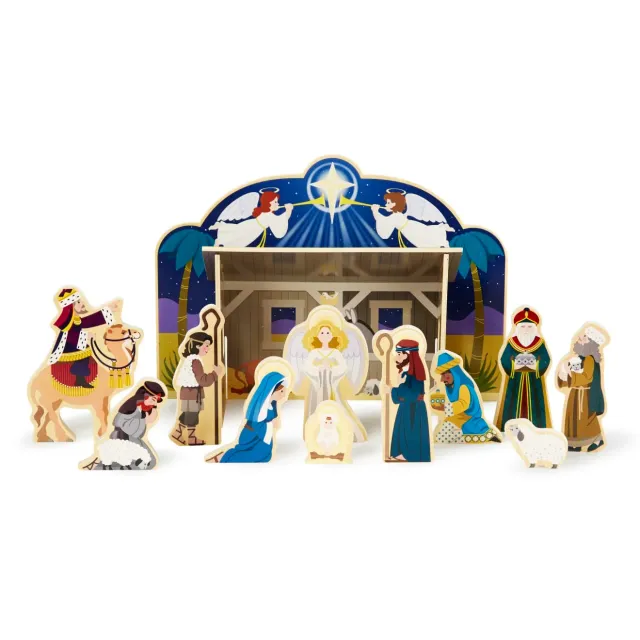 Melissa & Doug houten kerststal 15-delig kindvriendelijk