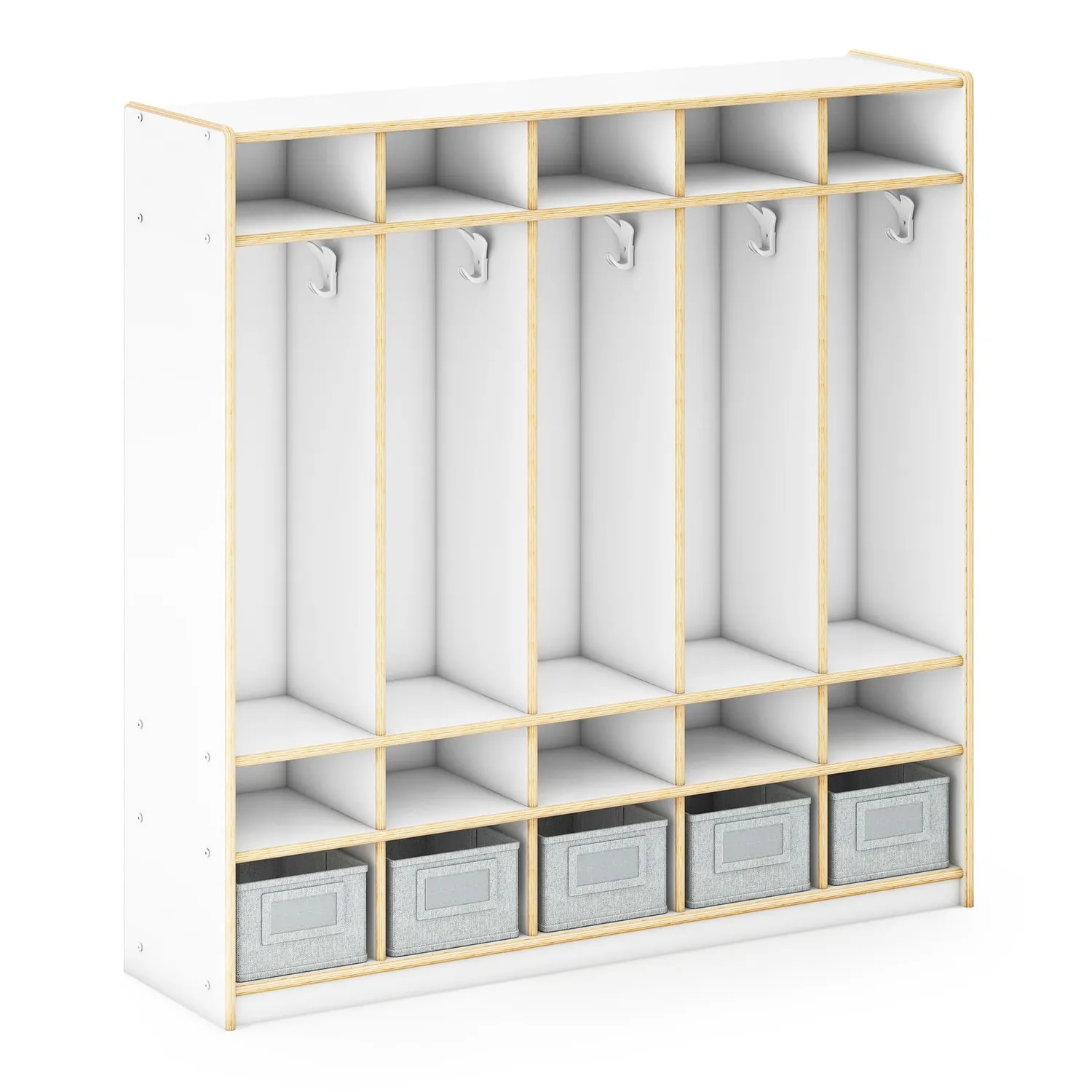 Guidecraft EdQ 5-vaks locker kinderkast naturel berkenhout