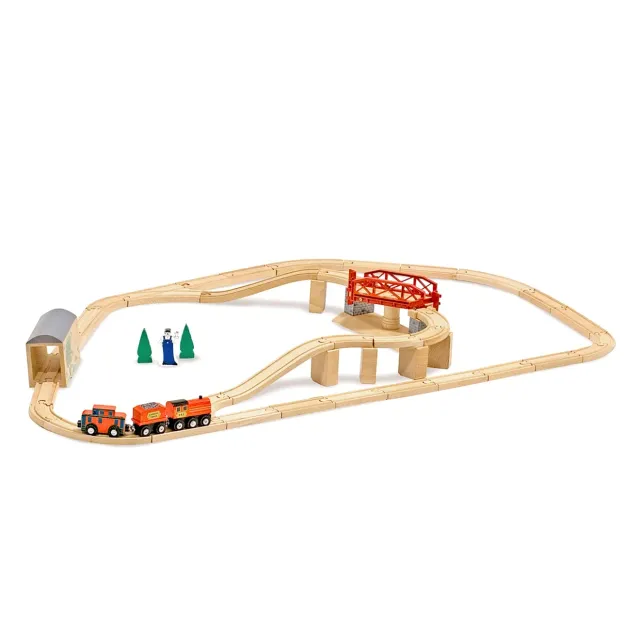 Melissa & Doug Swivel Bridge Houten Treinset 47-delig