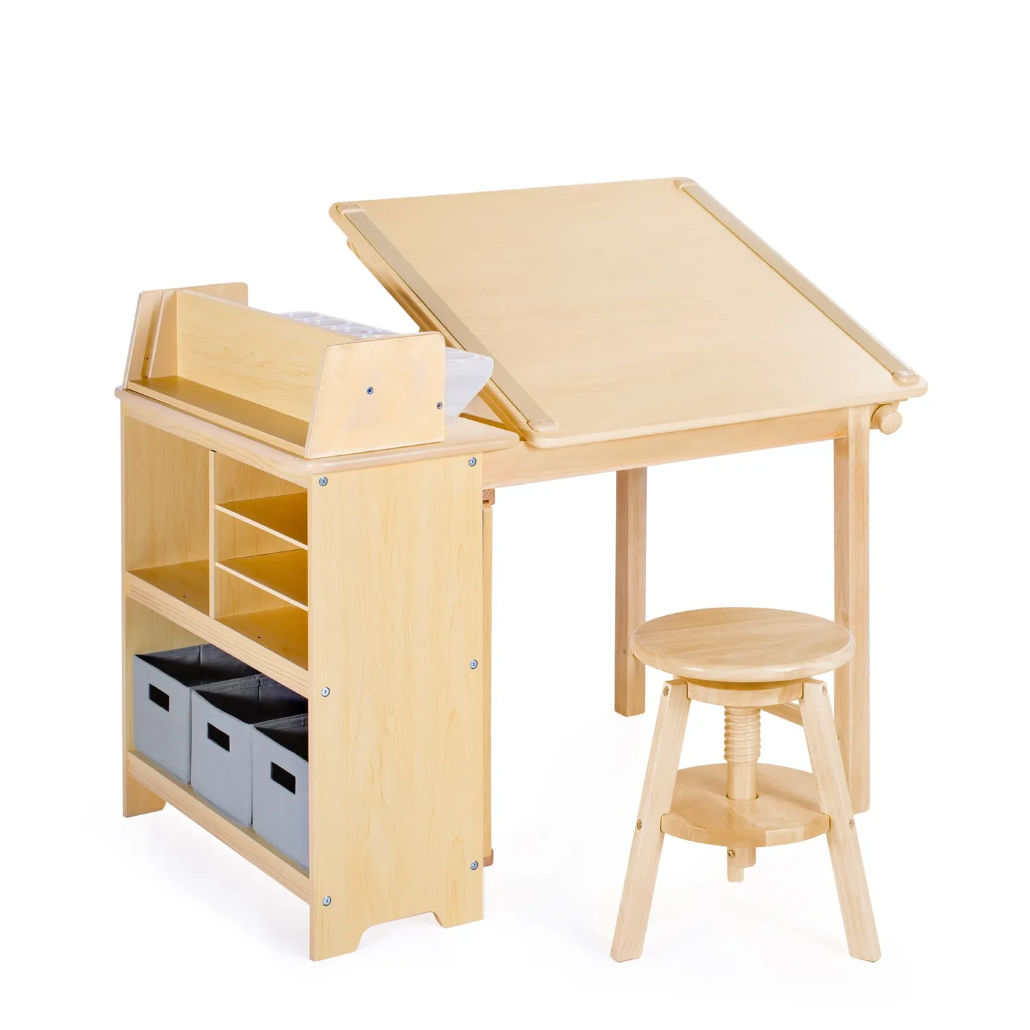 Guidecraft Design Studio 3-in-1 houten tekentafel met kruk