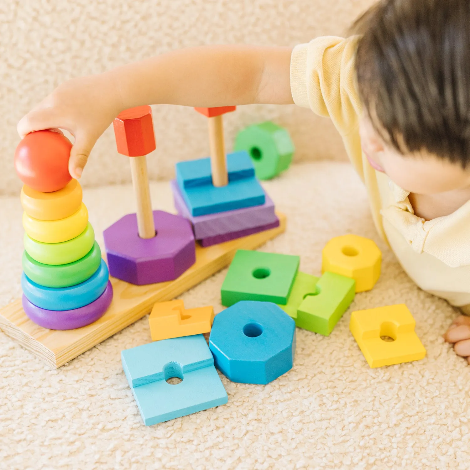 Melissa & Doug Geometric Stacker houten stapelaar 21-delig