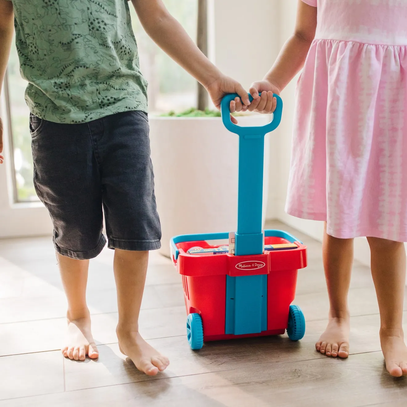 Melissa & Doug boodschappenmand speelset met rolwielen