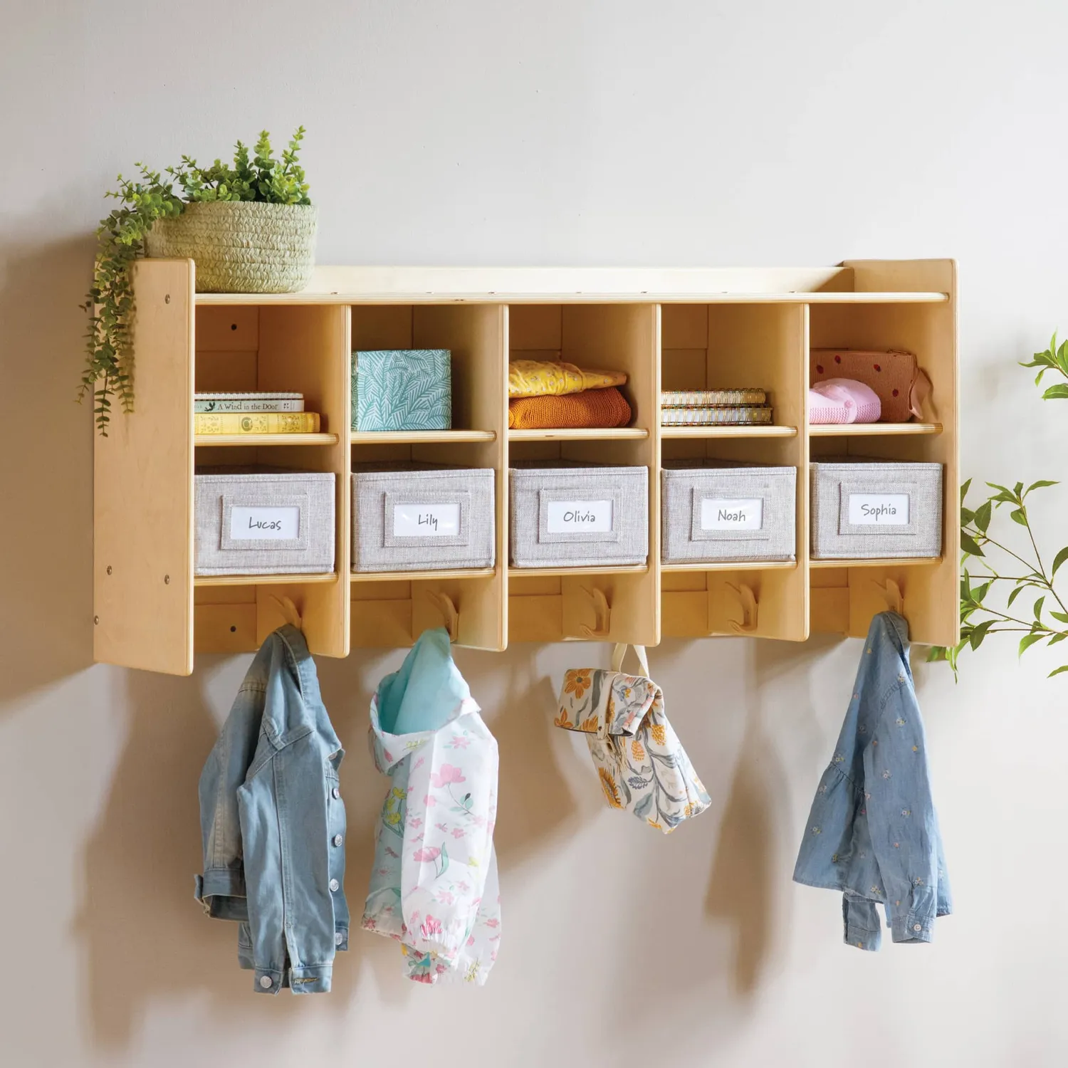 Guidecraft EdQ 10-Section wandlocker naturel houten