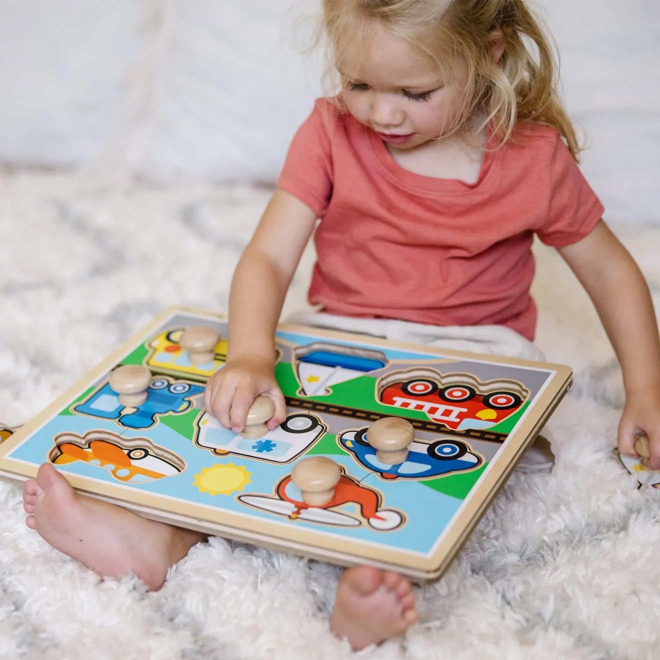 Melissa & Doug Vehicles Jumbo Knob puzzel houten 8 stukjes