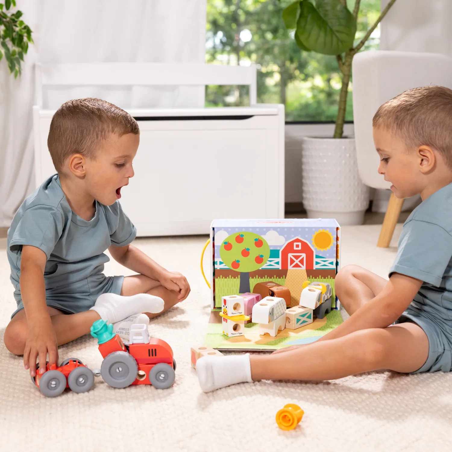 Melissa & Doug Blockables Farm bouwset blokken