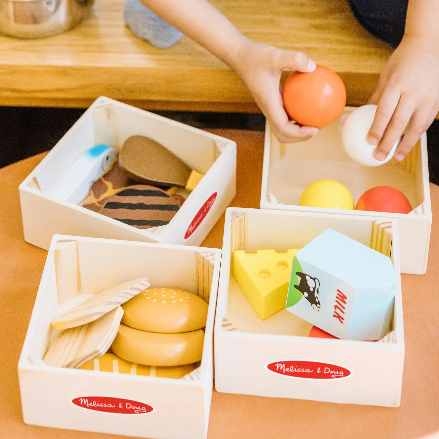 Melissa & Doug Food Groups houten speelvoedsel 5 vakken