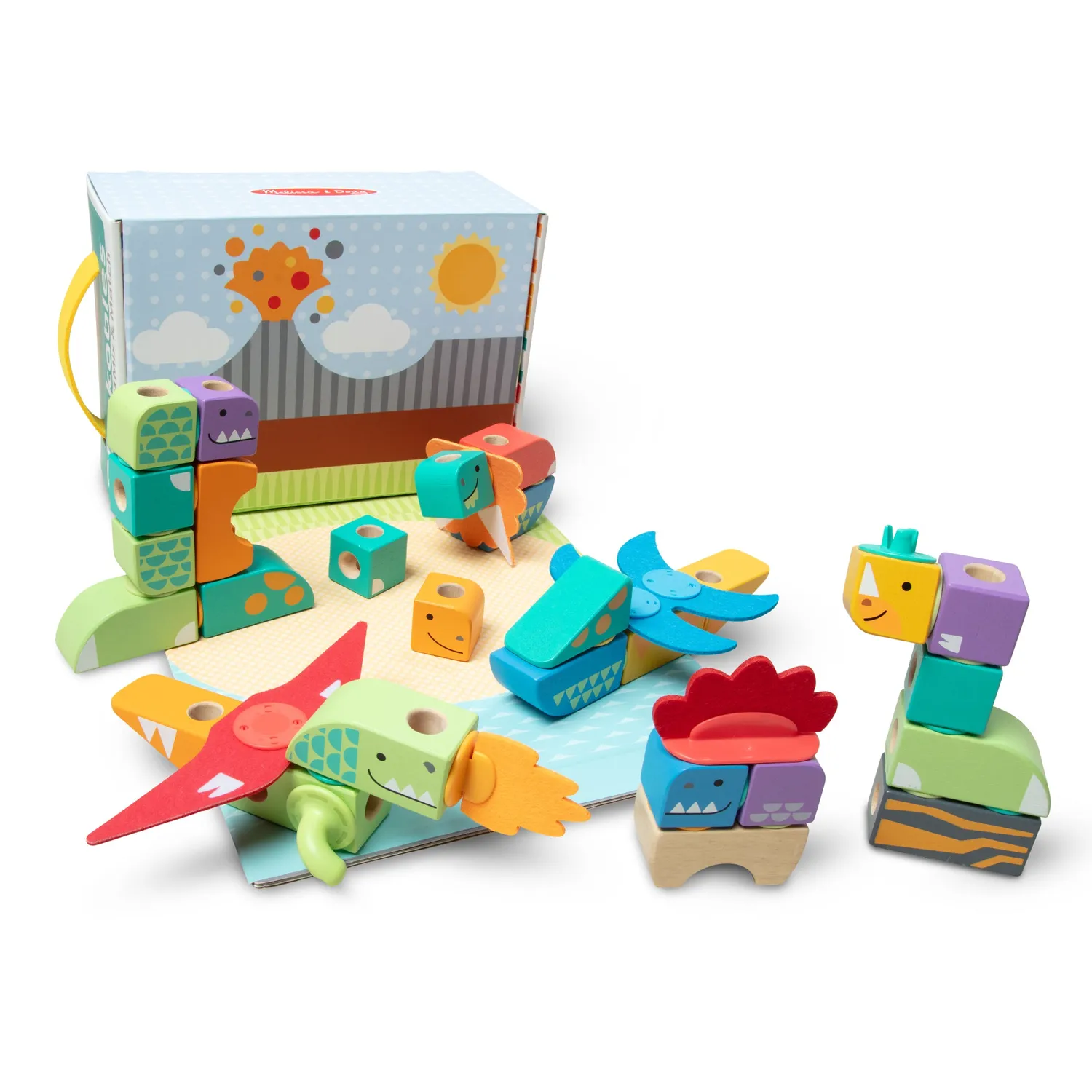 Melissa & Doug Blockables Dinosaur bouwset hout dino