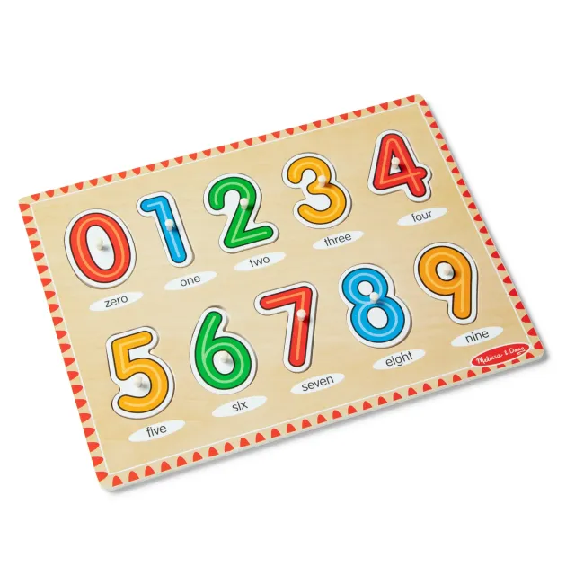 Melissa & Doug Lift & See Numbers nopjespuzzel 10 stukjes hout