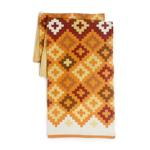 Guidecraft Warm Geo tafelloper 163x33 cm stof