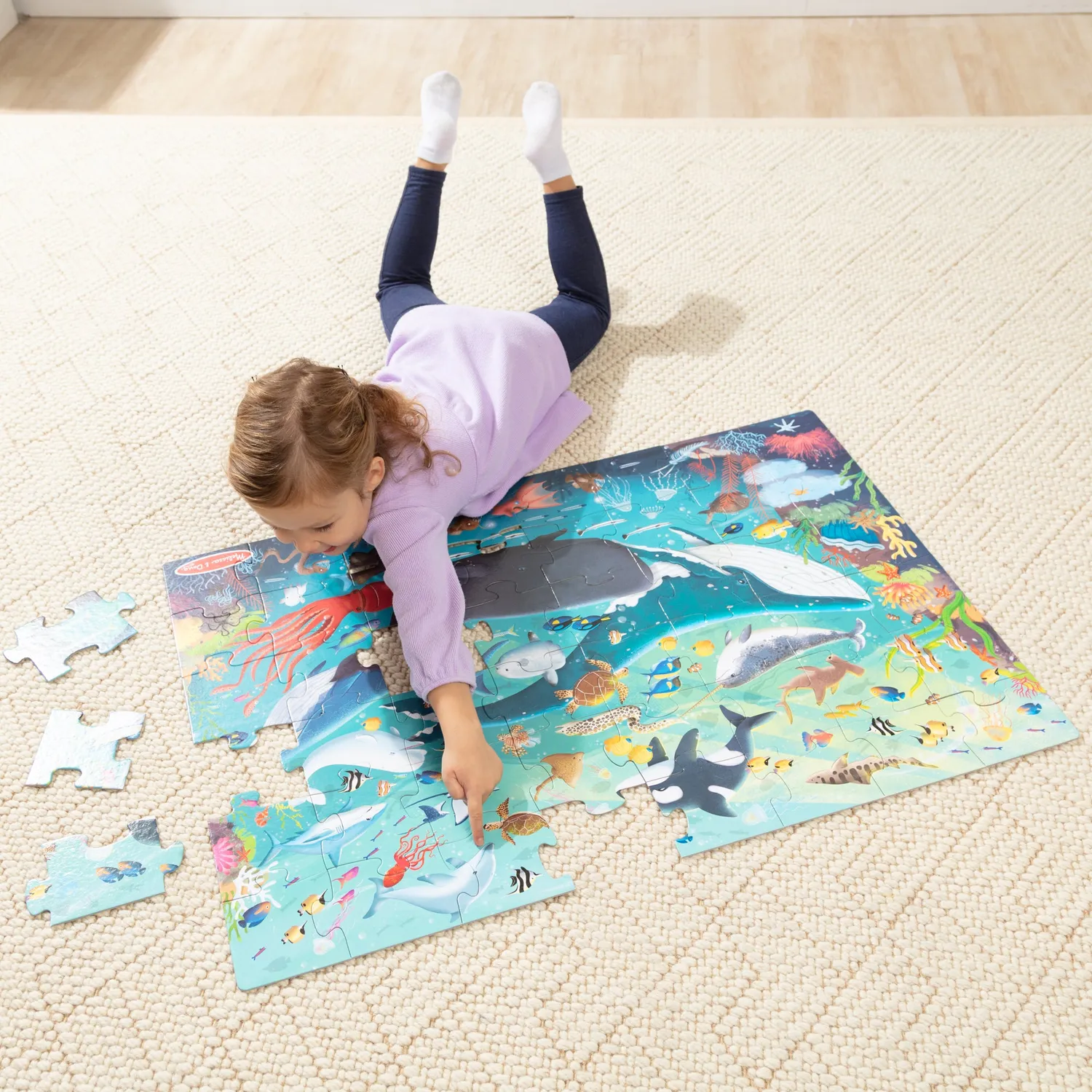 Melissa & Doug Underwater vloerpuzzel 48 stukjes zeedieren