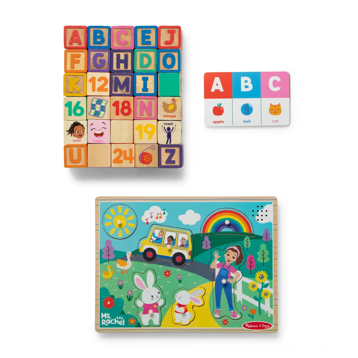 Melissa & Doug Ms. Rachel leerbundel puzzel + blokken