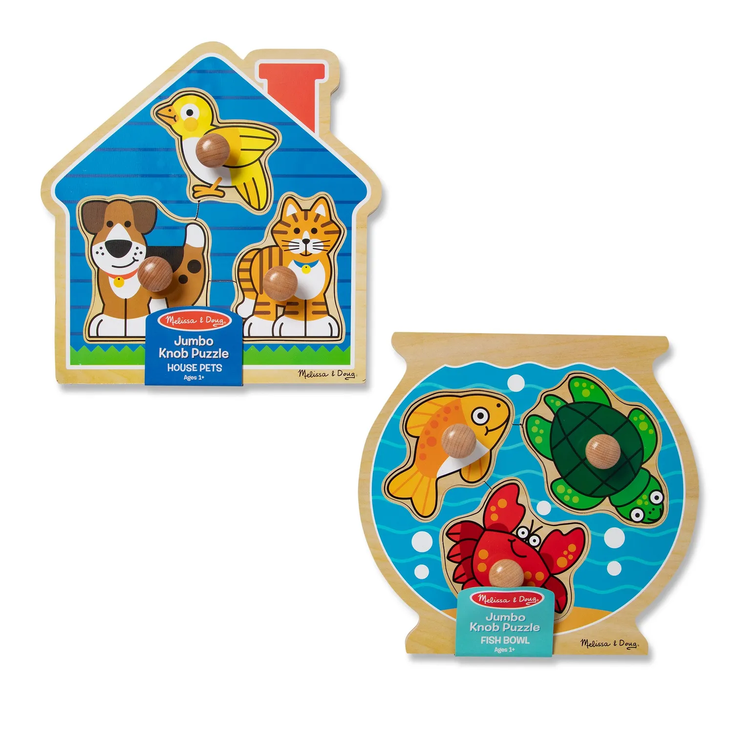 Melissa & Doug Jumbo Knoppuzzel Hout 2-pack dieren