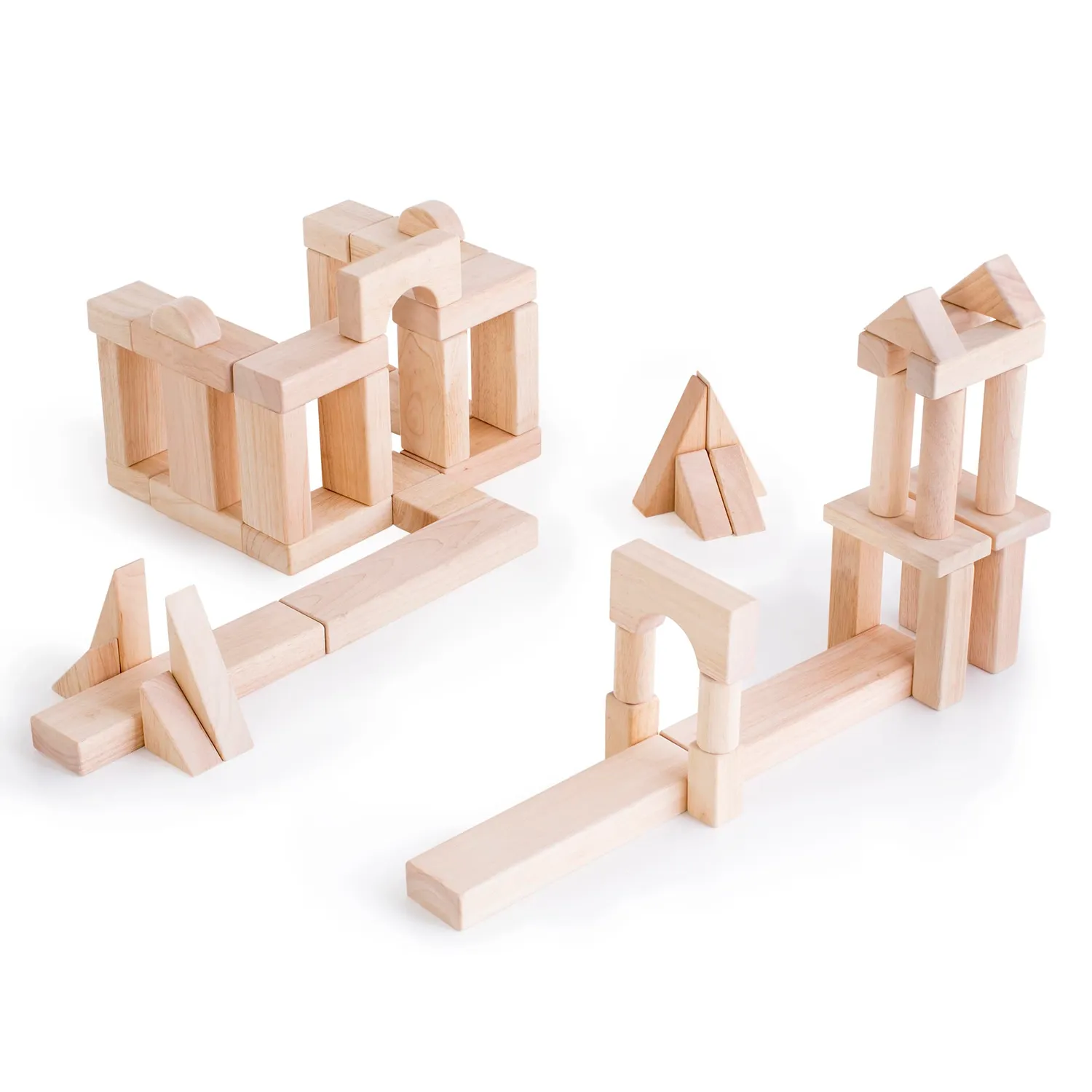 Guidecraft Unit Blocks houten blokken 84 delig rubberhout