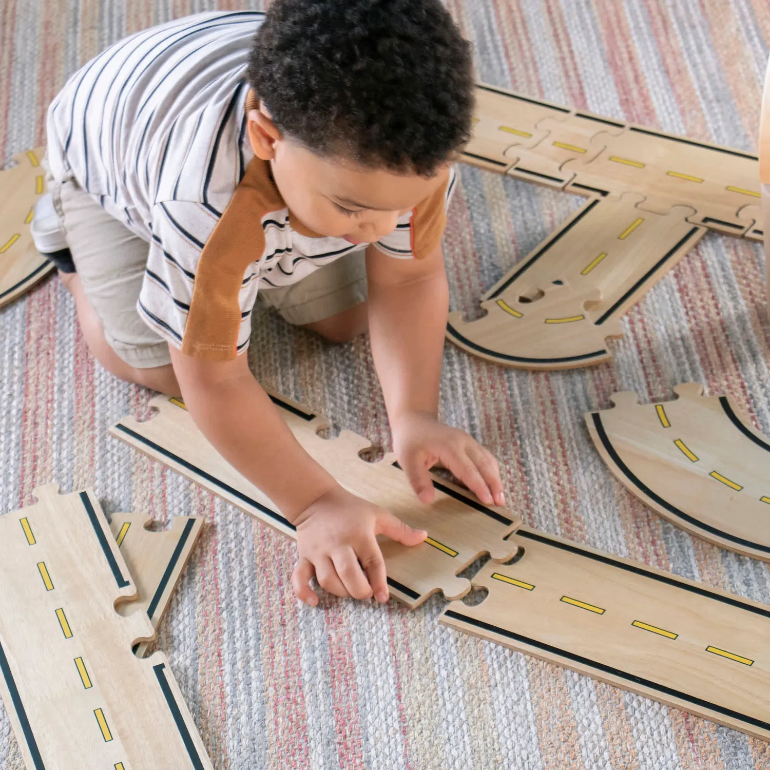 Guidecraft Double-Sided Roadway houten autoweg 42-delig