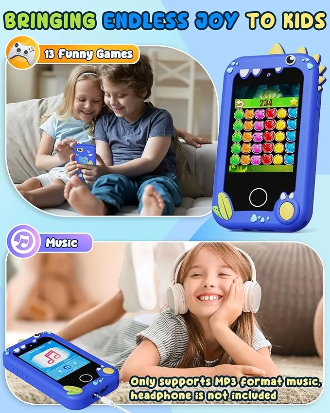KOKODI Kids Smart Phone Full Screen speeltelefoon roze eenhoorn