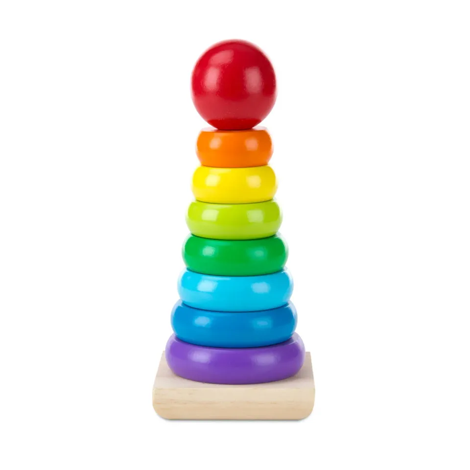Melissa & Doug Rainbow Stacker stapeltoren hout 8-delig