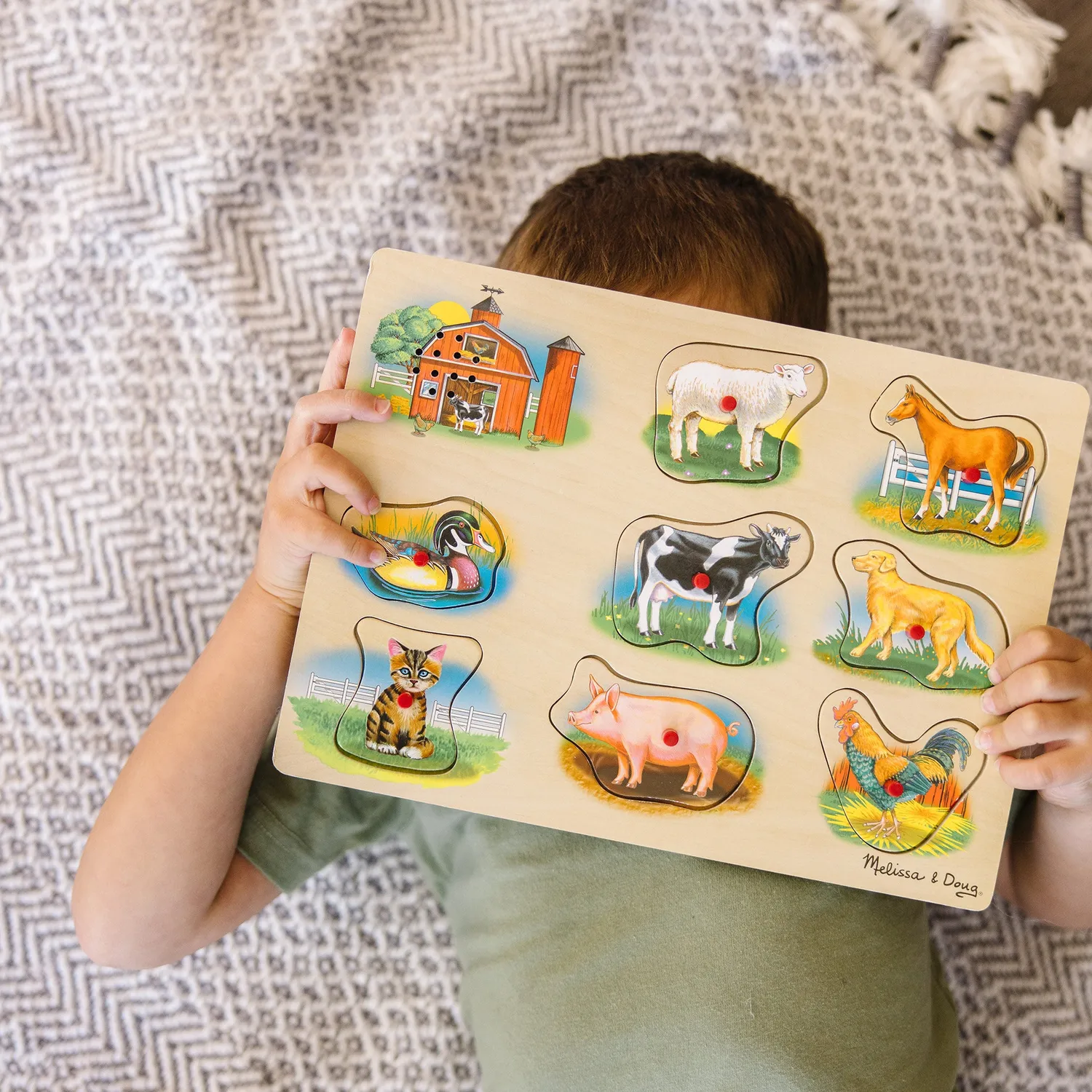 Melissa & Doug Farm houten geluidspuzzel 8 stukjes 2+ jaar