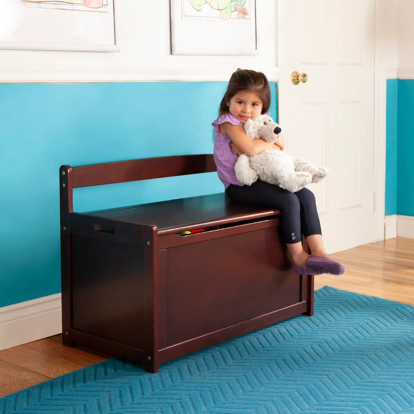 Melissa & Doug Toy Chest speelgoedkist espresso hout