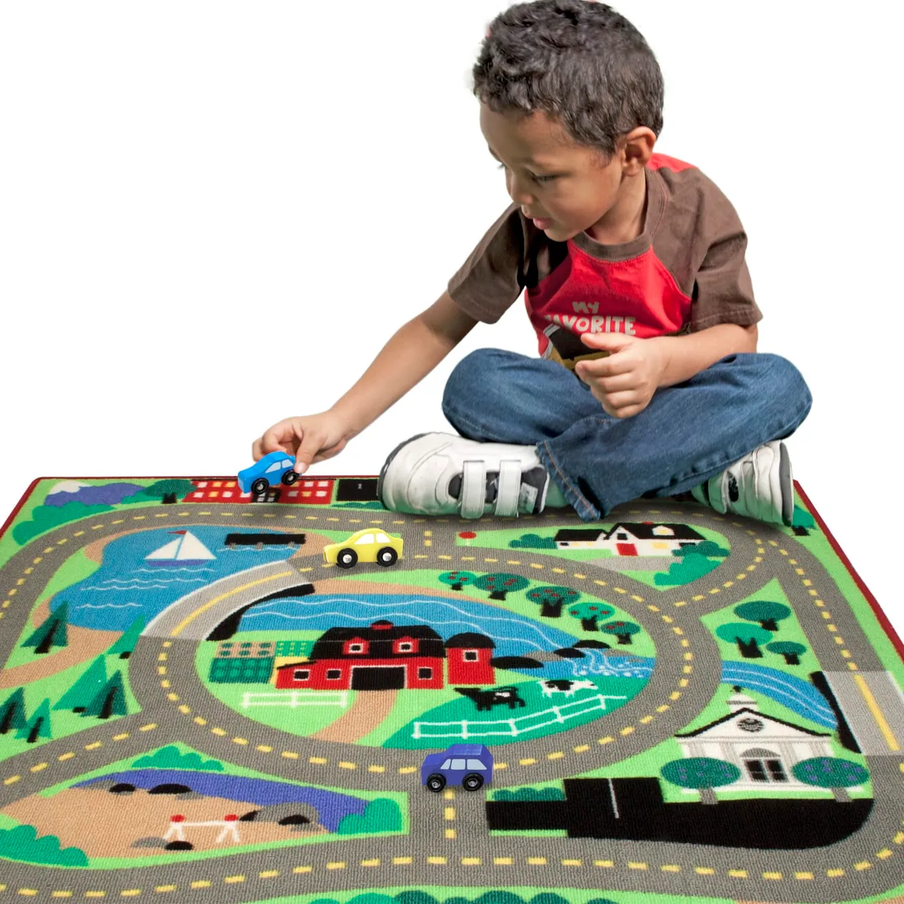 Melissa & Doug Round the Town speelkleed met 4 auto's