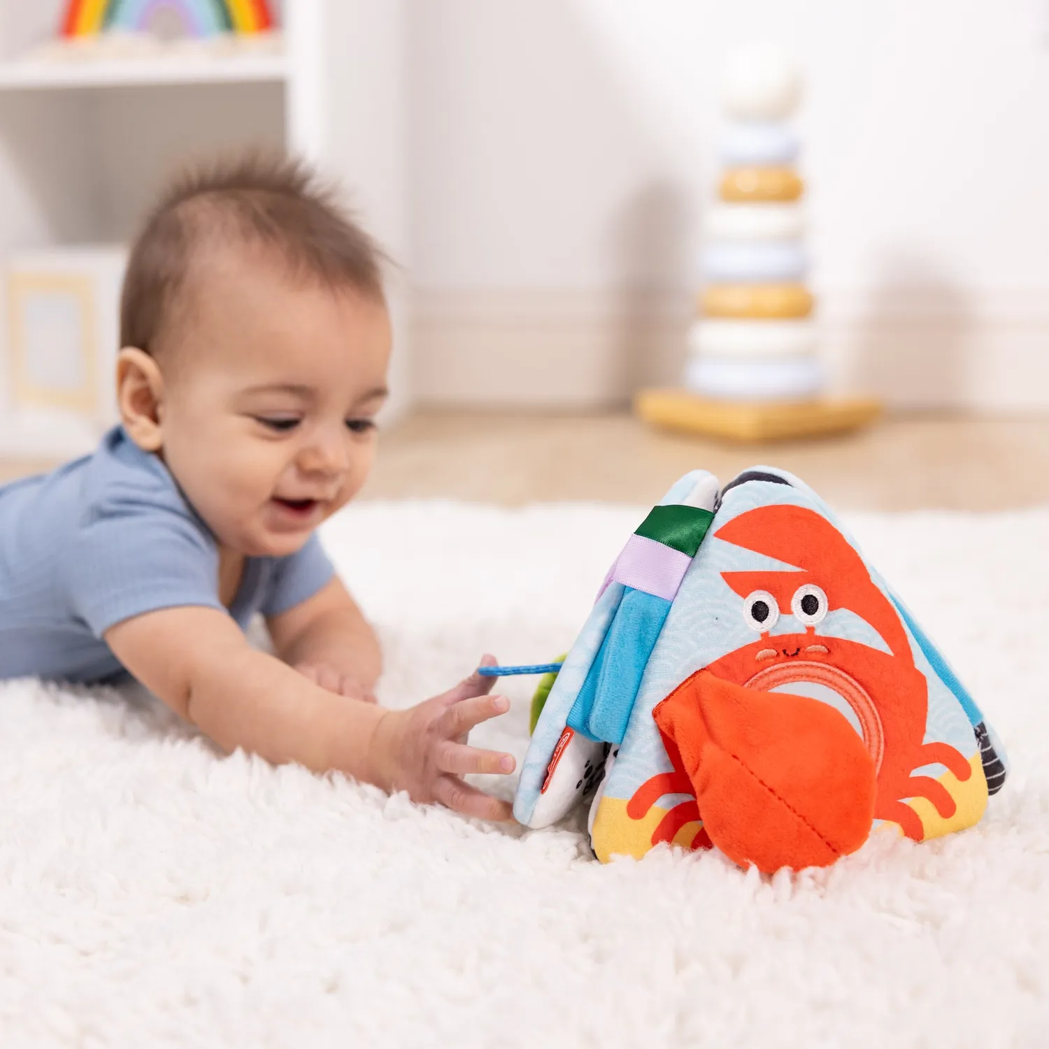 Melissa & Doug Ocean Tummy Time Triangle babyspeelgoed dubbelzijdig