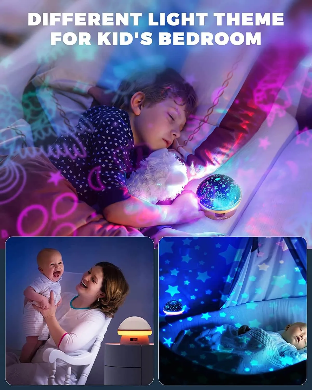 KOKODI Starry Dinosaur nachtlampje projector blauw