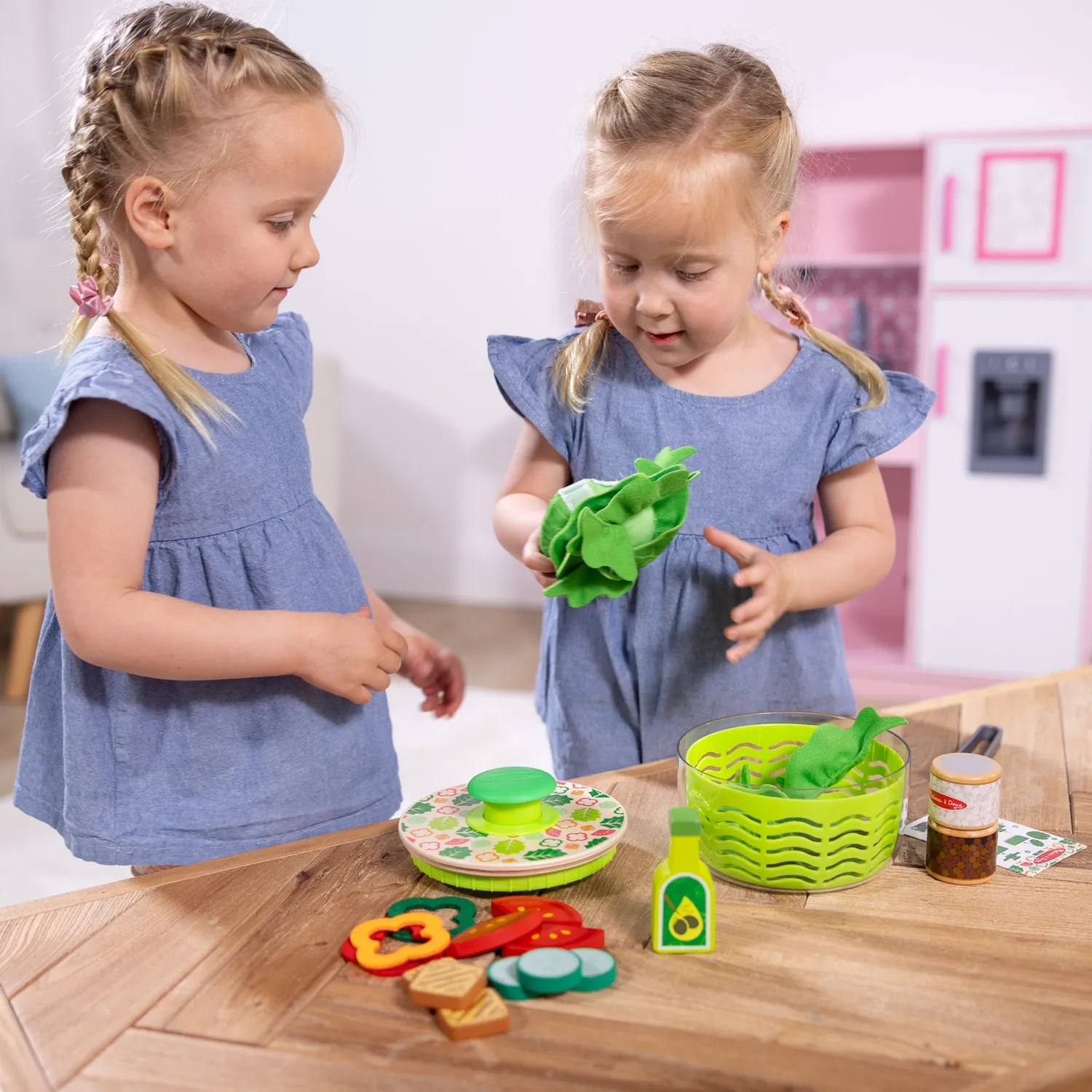 Melissa & Doug Salad Spinner speelkeuken saladeset hout