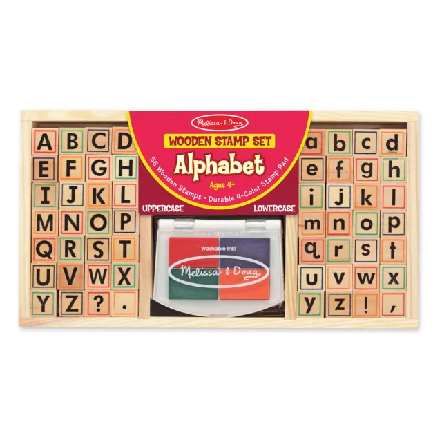 Melissa & Doug Alphabet stempelset 56-delig houten letters