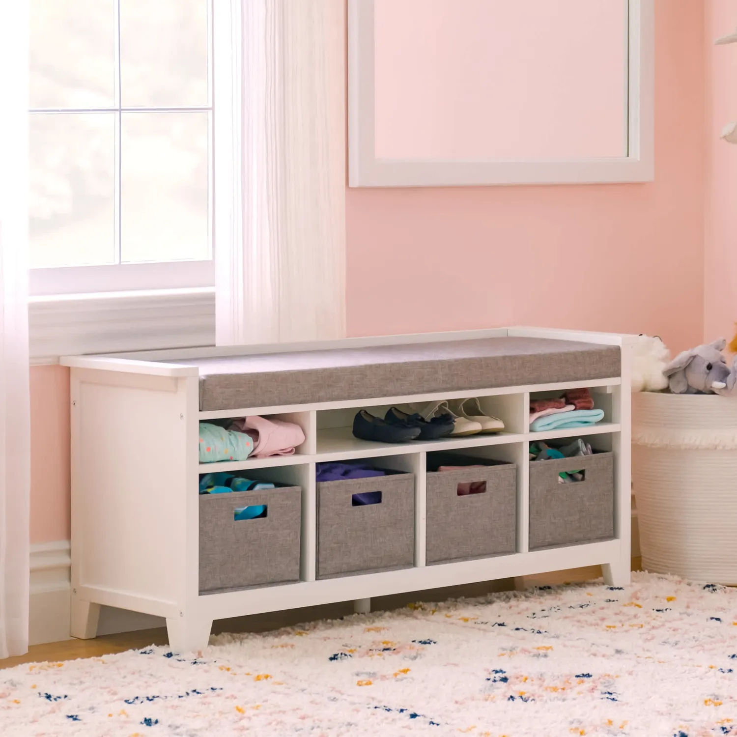 Guidecraft Martha Stewart Kids Storage Bench opbergbank met kussen
