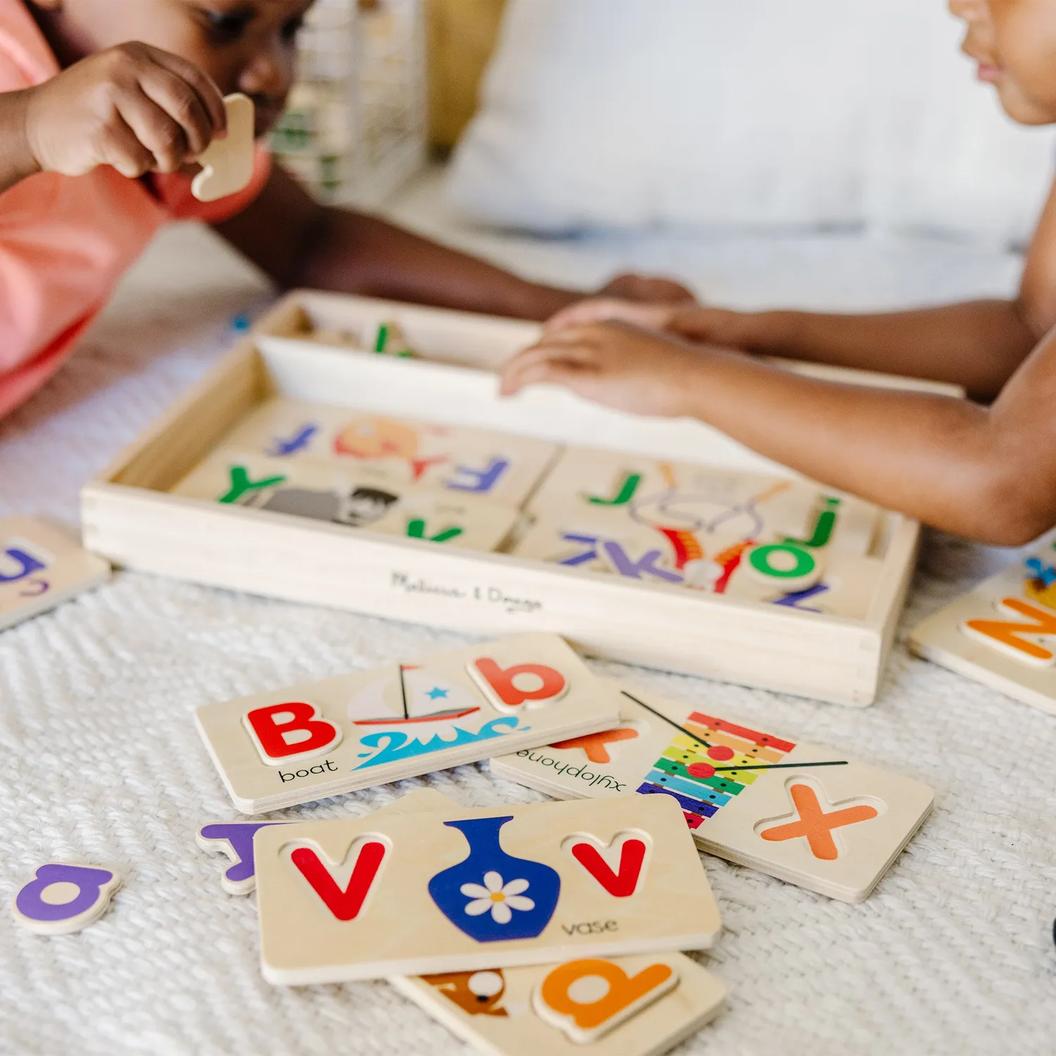 Melissa & Doug ABC letterborden hout letters leren 52-delig