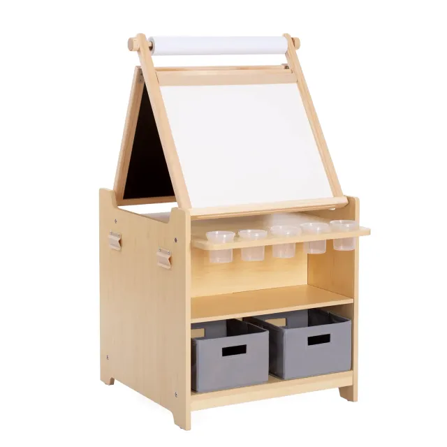 Guidecraft Kids Desk to Easel Art Cart tekentafel naturel 24 inch