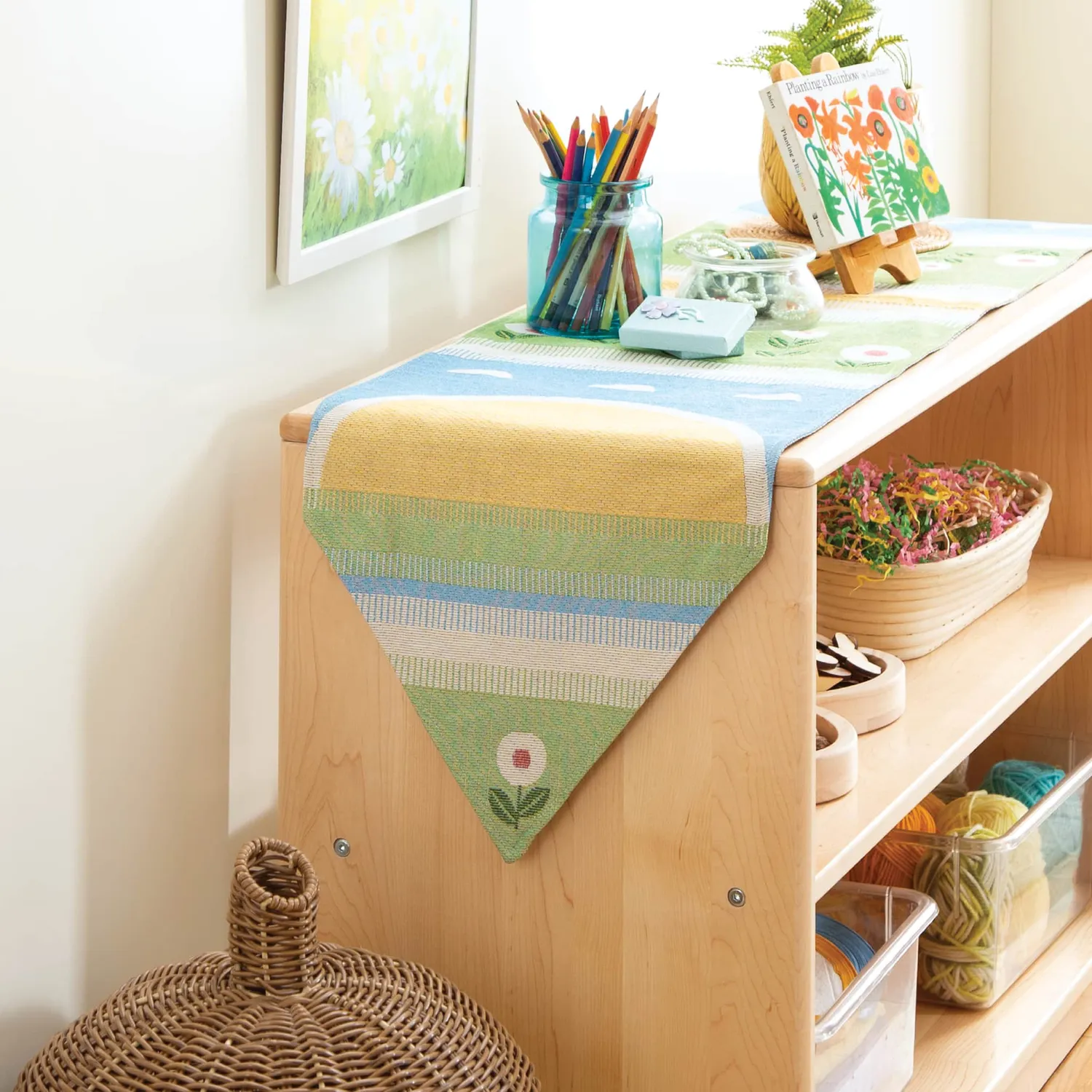 Guidecraft Spring tafelloper stof 162x33 cm
