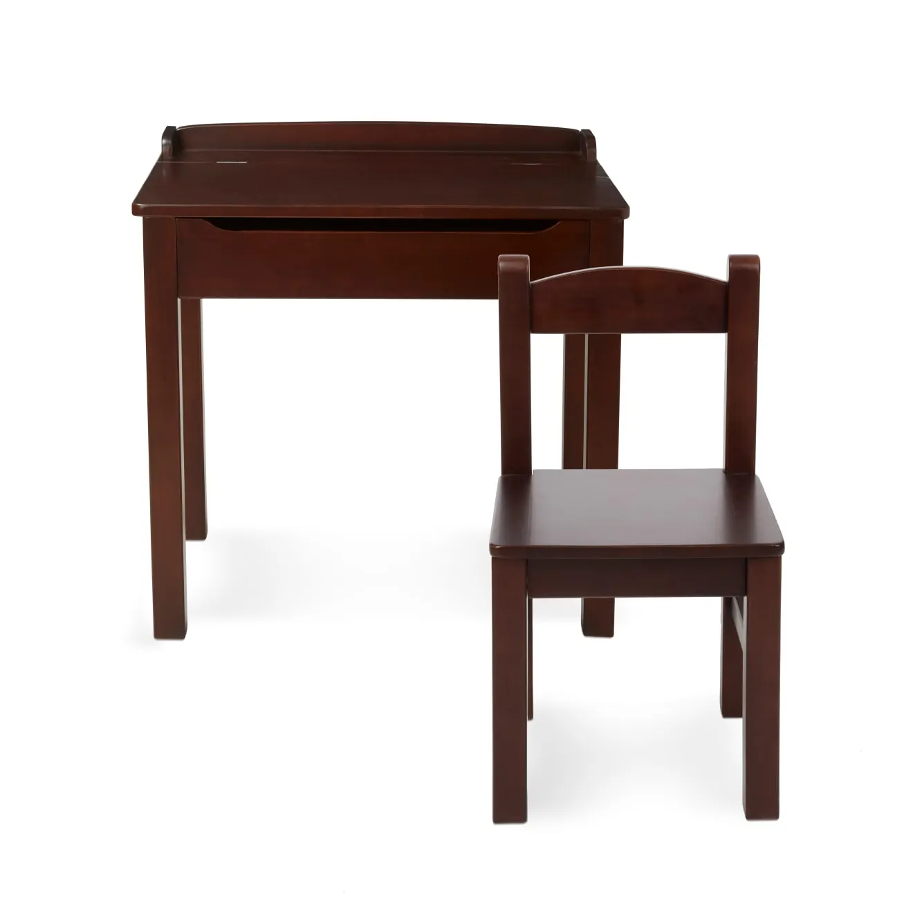 Melissa & Doug Child's Lift-Top kinderbureau espresso met stoel