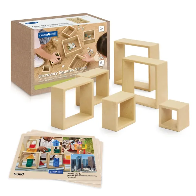 Guidecraft Discovery Squares stapelblokken naturel 2 jaar