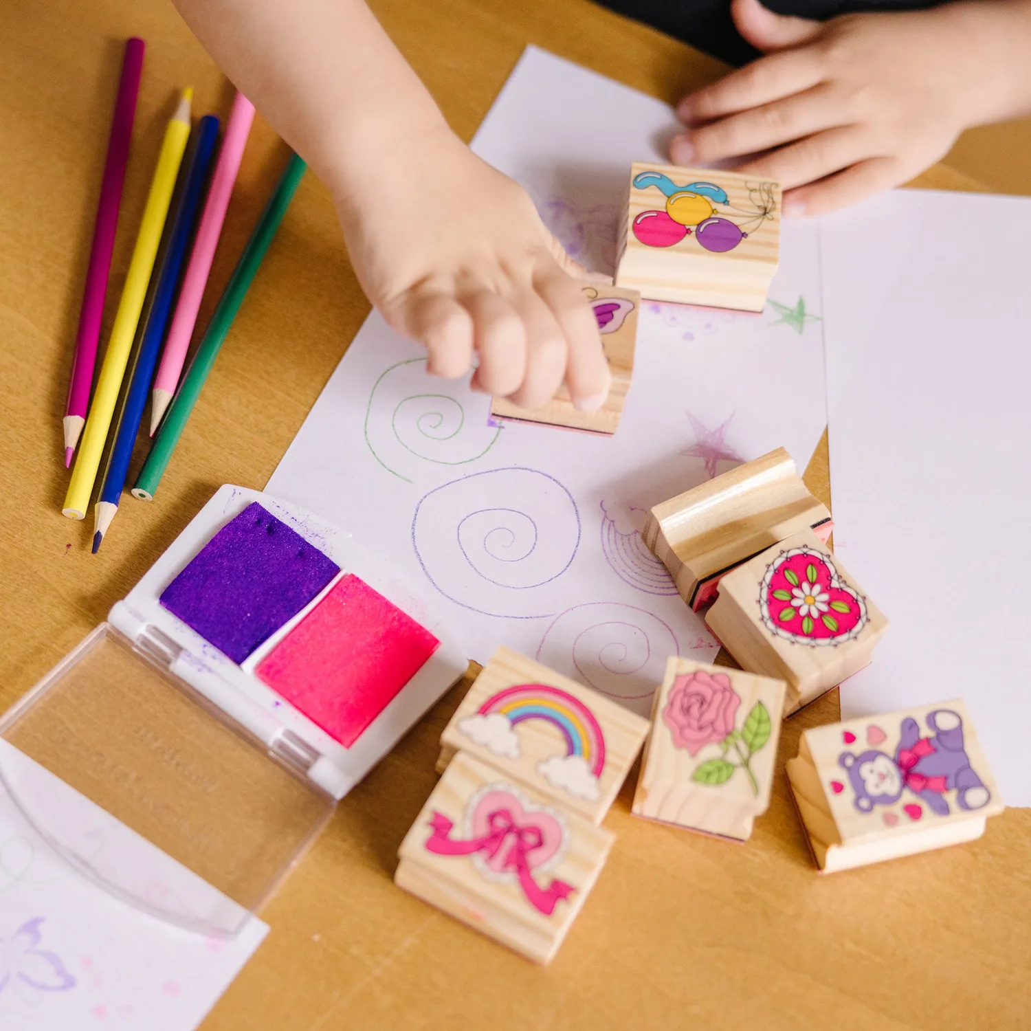 Melissa & Doug Friendship stempelset houten 9 stempels