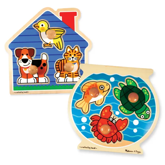 Melissa & Doug Jumbo Knoppuzzel Hout 2-pack dieren