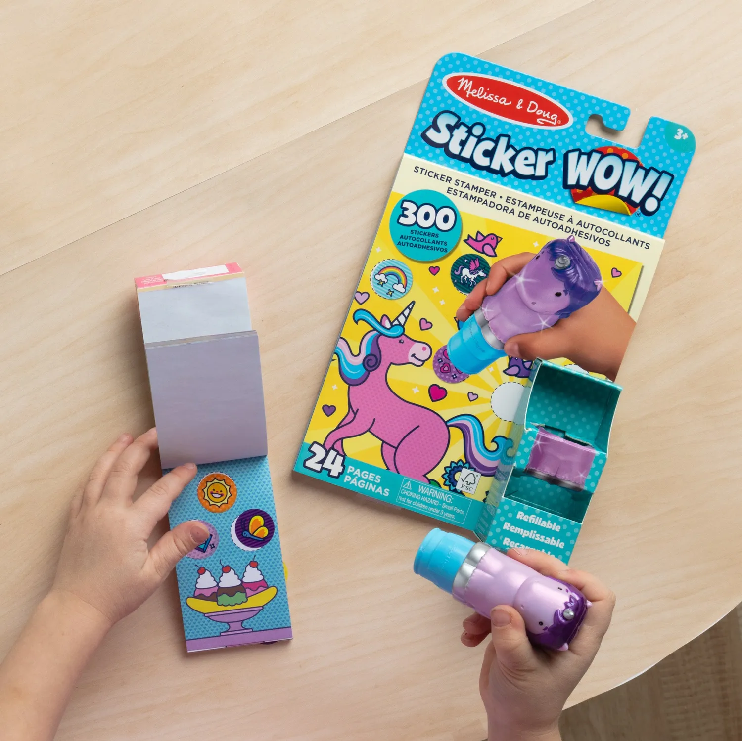 Melissa & Doug Sticker WOW Eenhoorn stickerstamper bundel 500 stuks