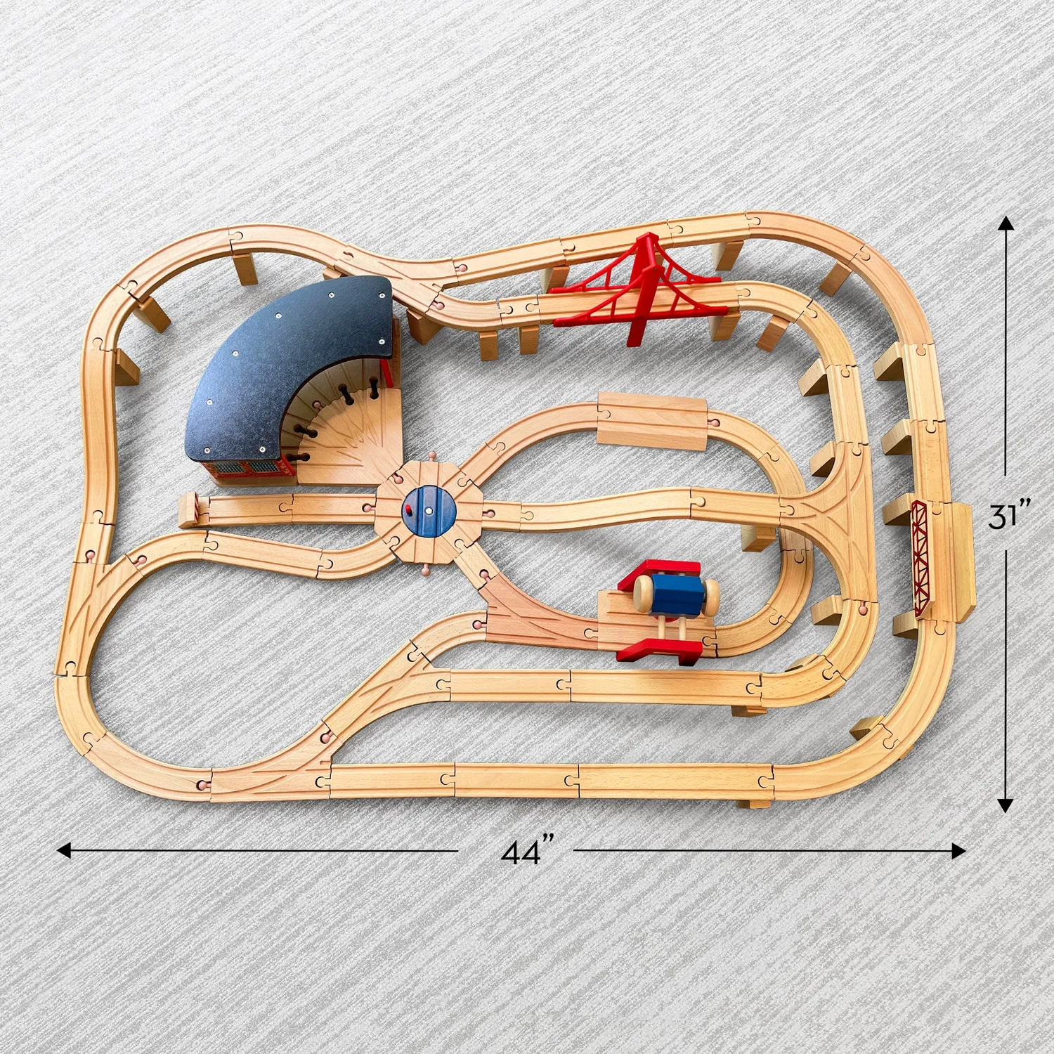 Melissa & Doug Wooden Railway Set houten treinbaan deluxe